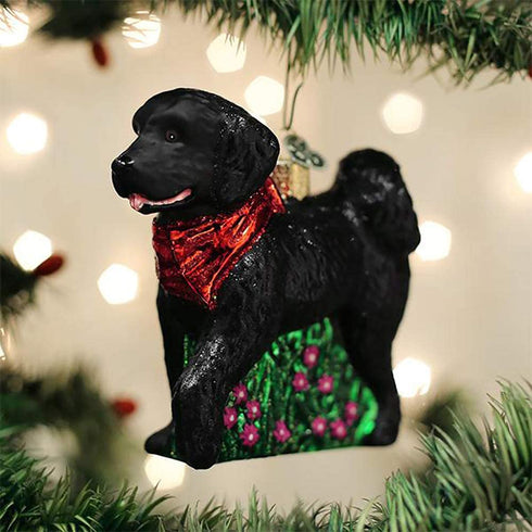 Old World Christmas Ornaments Black Doodle Dog Glass Blown Ornaments for Christmas Tree