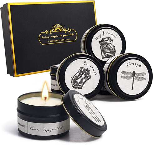 Candles for Home Scented, 6 Pack Aromatherapy Candles for Men, Scented Candles Set with 6 Difference Premium Scents, 150H Long Lasting Soy Candle, Candle Gift Set for Women, Stress Relief & Relax Body