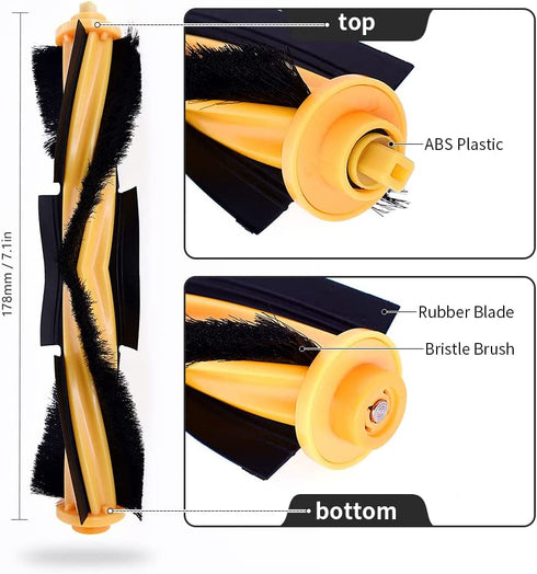 Neutop Replacement Accessories Compatible with Ecovacs Deebot OZMO 920, 950, T5, T8, T8 AIVI Robot Vacuum Parts with 1 Main Roller Brush 4 Filter Sets 6 Side Brushes