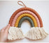 EBINGMIMA Rainbow Wall Hanging, Macrame Woven Rainbow, Rainbow Wall Decor, Baby Room Decor, Nursery Gift (Greyish-Green,7x7x0.78in)