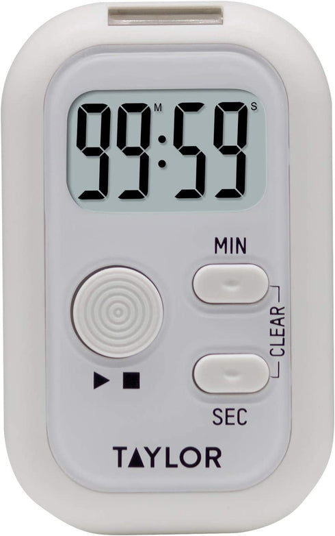 Taylor Precision Products Multi-Alert (Sound, Light, Vibration) Digital Timer, Standard, White