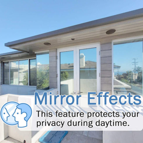 Solar Free One Way Window Film Mirror Reflective Privacy Window Tint for Home Office, UV Blocking Heat Control Glare Reduction Non-Adhesive (Dark Silver, 36in x 15ft)