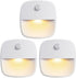 AMIR (Upgraded Version) Motion Sensor Light, Cordless Battery-Powered LED Night Light, Wall Light, Closet Lights, Safe Lights for Stairs, Hallway, Bathroom, Kitchen, Cabinet (Warm White - Pack of 3)