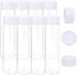 ANECO 12 Pack 12 Ounce PET Empty Juice Bottles with Lids Reusable Clear Drink Containers for Storing Juice, Milk, Smoothie or Homemade Beverages (White lids)