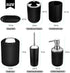 Papillon Bathroom Accessories Set-6 Piece Plastic Gift Set Toothbrush Holder,Toothbrush Cup,Soap Dispenser,Soap Dish,Toilet Brush Holder,Trash Can,Tumbler Straw Set Bathroom (Black)