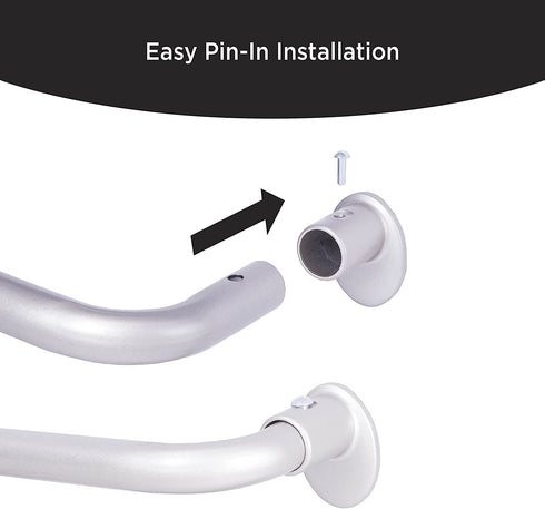 Eclipse Wrap Around Window Curtain Rod, 48-86", Silver