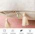 MIULEE Pack of 2 Velvet Soft Solid Decorative Throw Pillow Cover with Tassels Fringe Boho Accent Cushion Case for Couch Sofa Bed 20 x 20 Inch Cream White