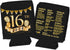 Yangmics 16th Birthday Can Cooler Sleeves Pack of 12-2006 Sign - 16th Birthday Party Supplies - 16th Anniversary Decorations - Black and Gold Sixteenth Birthday Cup Coolers