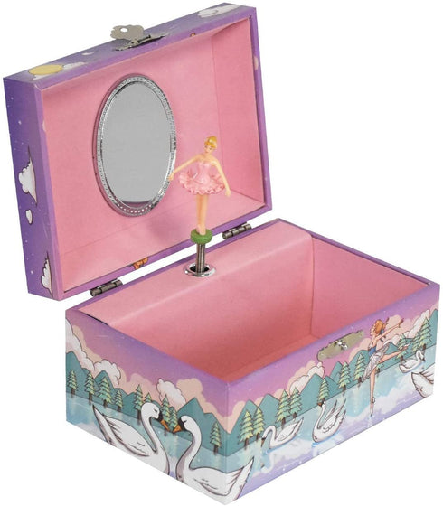 Laxury 5-inch Music Jewelry Box, Swan And Ballerina Design, Kids Jewelry Box, Ballerina Jewelry Box, Jewelry Boxes For Girls, Gifts For Girls From 7 To 12 Years Old
