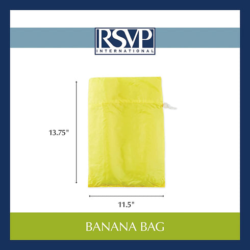 RSVP International Food Safe Nylon Banana Freshness Storage Bag, 11.5 x 13.75, Yellow