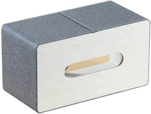 Stylish PU Leather Tissue Box Holder, Square Napkin Holder Pumping Paper Case Dispenser, Facial Tissue Holder with Magnetic Bottom for Home Office Car Automotive Decoration (Gray)