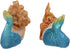 Ebros 4.25" Wide Colorful Nautical Ocean Mermaid Mergirls Under The Sea Miniature Figurines Set of 2 Fantasy Mermaids Sirens of The Seas Figurines Fairy Garden Collectibles