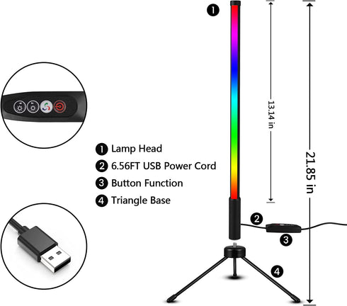 SKYLEO RGB Lamp with 18 Scene Modes, LED Mood Lighting with USB Cable, Memory Function Ambient Lighting for Bedroom, Living Room