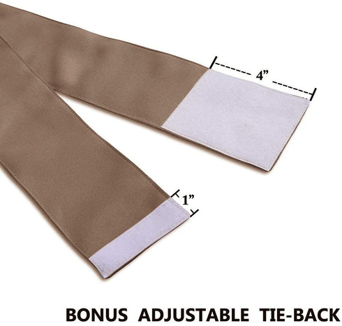 PONY DANCE Sidelight Door Panel - Glazed French Door Curtain Premium Blackout Window Drapes for Easy Installation Including Bonus Tieback, 25 Wide x 72 Long inch, Coffee Brown, 1PC