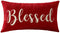 NIDITW Nice Gift Inspirational Blessed Words Waist Lumbar Red Cotton Linen Throw Pillow case Cushion Cover for Sofa Home Decorative Oblong 12x20 Inches