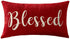 NIDITW Nice Gift Inspirational Blessed Words Waist Lumbar Red Cotton Linen Throw Pillow case Cushion Cover for Sofa Home Decorative Oblong 12x20 Inches