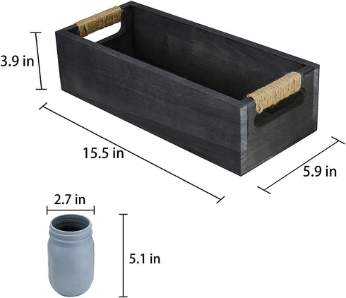 Bathroom Decor Box Toilet Paper Holder Wood Tank Boxes Paper Storage Basket with Artificial Flower Bathroom Kitchen Table Counter Farmhouse Home Decor