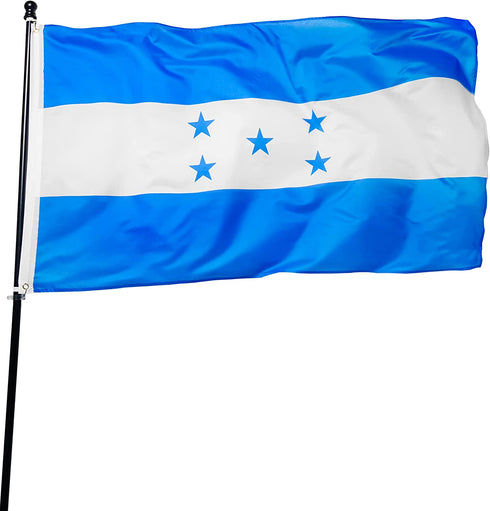 DANF Honduras Flag 3x5 Ft Thick Polyester, Fade Resistant, Brass Grommets, Canvas Header, Double Sided Honduran National Flags 3 x 5 Feet