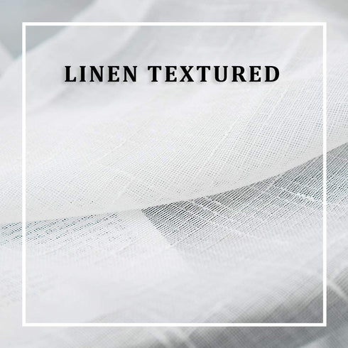 MIULEE Set of 2 72 Inches Length Door Curtains with Linen Texture for Sidelight Semi-Sheer Window Voile Panels 2 Panels Width in 25 Inches White