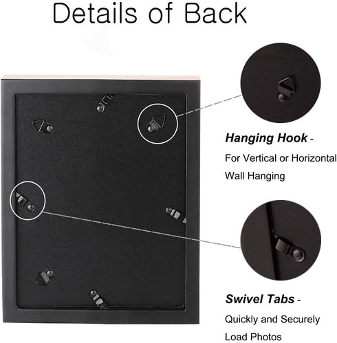 UMICAL 8.5x11 Shadow Box Display Case Black Wooden Shadow Box Frame with Linen Board and Stick Pins Memorabilia Awards Medals Photos Tickets Art Bouquet Memory Box for Keepsakes