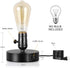 BTY Vintage Table Lamp Base E26 with USB Port Mini Industrial Table Lamp USB Small Nightstand Lamp Holder for Table, Bedside, Bedroom (Black)
