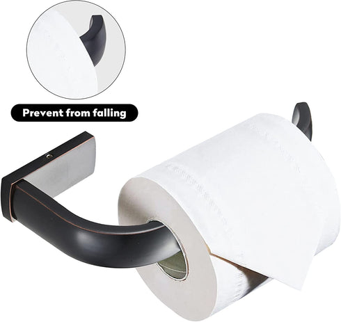 WINCASE Oil Rubbed Toilet Paper Holder, Bronze Roll Tissue Holder, Black Paper Storage Brushed Brass ORB Wall Mounted for Bathroom