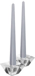 Hyoola Tall Taper Candles - 10 Inch Silver Grey Unscented Dripless Taper Candles - 8 Hour Burn Time - 12 Pack