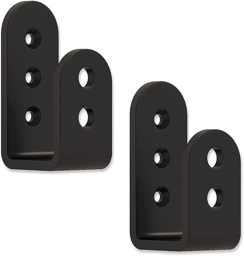 skysen Upgrade Door Security Barricade Brackets,Thickness-1/4" Drop Open Bar Holder Steel U Bracket fit for 2 x 4 Lumber,Carbon Steel,Black(fdzj-1)