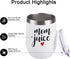 Qtencas Mom Gifts, Mom Juice Wine Tumble and Mom Fuel Coffee Mug Set, Mother's Day Birthday Christmas Gift for Mom New Mom Mother to be Wife Women, White Insulated Stainless Steel Wine Tumbler and Mug