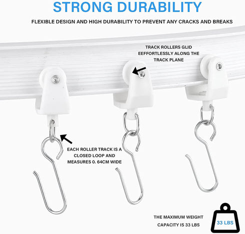 Z-Color Flexible Bendable Ceiling Curtain Track, Curved Ceiling Track for Curtains, Room Divider Ceiling Track Rail System (2 Meters /6.6 FT)