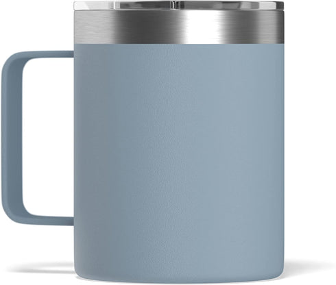 Hydrapeak 14oz Insulated Coffee Mug with Handle, Stainless Steel Double Walled Travel Coffee Cup | 3 Hours Hot / 9 Hours Cold, Spill-Proof Mug with Sliding Lid (Storm)