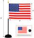 ANLEY 24 Countries Deluxe Desk Flags Set - 8 x 5 Inches Miniature American US Desktop Flag with 13" Black Pole - Vivid Color and Fade Resistant - Come with Black Base and Golden Top