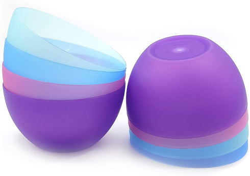 6-inch / 32-ounce Plastic Bowls for Cereal or Salad | set of 12 in Coastal Colors