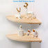 Wood Corner Wall Shelves Set of 2, Solid Wood Corner Floating Shelves for Wall, Round End Wall Mounted Floating Corner Shelf for Bedroom, Living Room and Kitchen (10 inch)