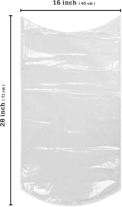 Rural365 Poultry Shrink Bags 25ct Large Turkey Bag - Heat Dip Shrinking Wrap Storage Bags, 16 x 28 Inch with Steel Straw