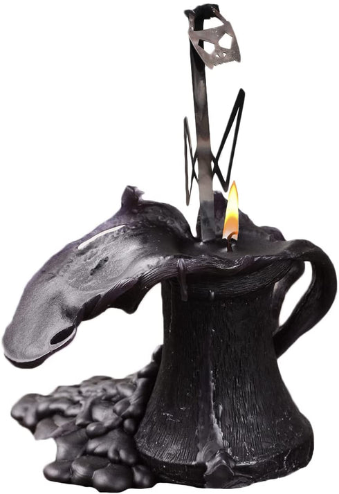 Gothic Bat Shaped Candle, Bat Skull Inside When It Melts, Home Decoration Vegan Friendly 100% Vegetable Wax 6x3 inches by Gute