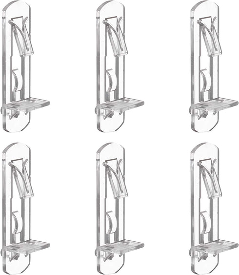 Lanzeuta 30Pcs Shelf Support Pegs Locking Cabinet Shelf Clips, Clear Shelf Holder Plastic Shelf Clips for Kitchen Cabinets Furniture Bookcase, Fits 5mm Diameter Hole & 0.79 Inch Thick Shelf