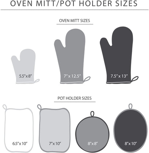 KitchenAid Beacon Two-Tone Oven Mitt 2-Pack Set, 5.75"x13", Contour Silver/Onyx Black 2 Count
