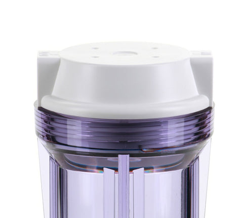 Hydronix HF2-10CLWH12, 10" Clear Housing with White Flat Cap For RO & Filtration Systems, 1/2" Ports