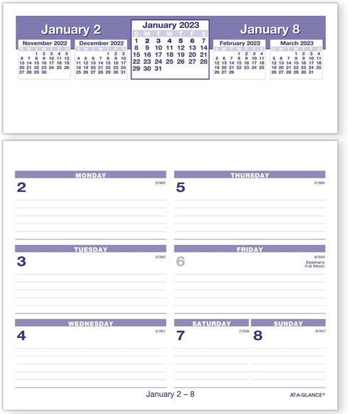 AT-A-GLANCE 2023 Weekly Desk Calendar Refill, Flip-A-Week, 6" x 7" (SW705X50)