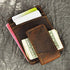 Le'aokuu Mens Genuine Leather Cowhide Magnet Money Clip Credit Case Case Holder Slim Wallet (Dark Brown)