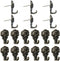 BAMI-LEE House Rose Push Pin Picture Hanger, Piece-18 Picture Hanging Nails on Wooden or Fabric Wall,Perfect for Decorative Photo Wall ,Jewelry Display (Antique Bronze)