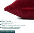 PAVILIA Decorative Throw Pillow Covers, Set of 2, 20x20, Solid Wine Red | Square Pillow Case for Sofa Couch Bed Bedroom Living Room | Fleece Velvet Plush Soft Decor Accent Zipper Euro Cushion Cover