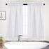 NANAN White Curtains 45 inch Long Casual Weave Small Window Curtain Kitchen Bathroom Basement Bedroom Drapes - 30" x 45", White, Set of 2