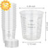 Clear Plastic Mixing Cup with Lids, Paint and Epoxy Mixing Cups Container for Paint, Resin, Epoxy, Art, Multiple Calibrated Mixing Ratios, Measurements in OZ. and ML (12pack,20ounce)