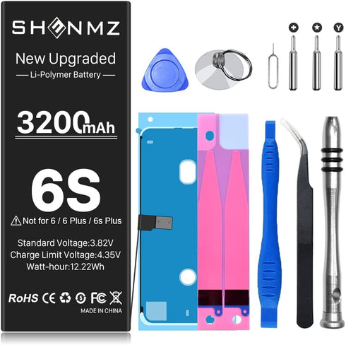 Battery for iPhone 6S, 2022 New Upgraded Higher Capacity 0 Cycle Battery Replacement for iPhone 6S Model A1633, A1688, A1700 with Complete Professional Repair Tool Kits