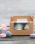 Yotruth Brown Cupcake Box 2 Holders?50Packs?,6.2 x 3.5 x 3.5 inch, Cupcake Carrier with Insert and Display Window Goodies Favor Candy Treat Boxs Muffin Carry Container