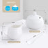 12 OZ Porcelain Sugar and Creamer Set Serving for Coffee Tea, 2 Pack Cream Pitcher with 1 Pack Sugar Bowl with Lid Spoon, White