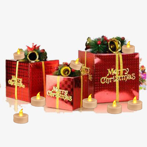 JUNPEI 24Pack Battery Tea Lights - LED Tea Lights Realistic and Bright Flickering Holiday Gift Operated Flameless LED Tea Light for Seasonal & Festival Celebration Warm Yellow Lamp Battery Powered