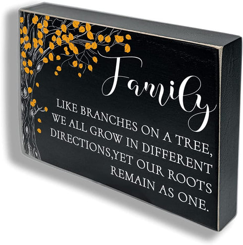 Maoerzai Inspirational Family Thankful Signs for Home Wall Decor Plaque,Rustic Wooden Box Wall Art Family Rules Sign,Modern Farmhouse Bedroom Living Room Office Tabletop Decor Sign with Sayings.